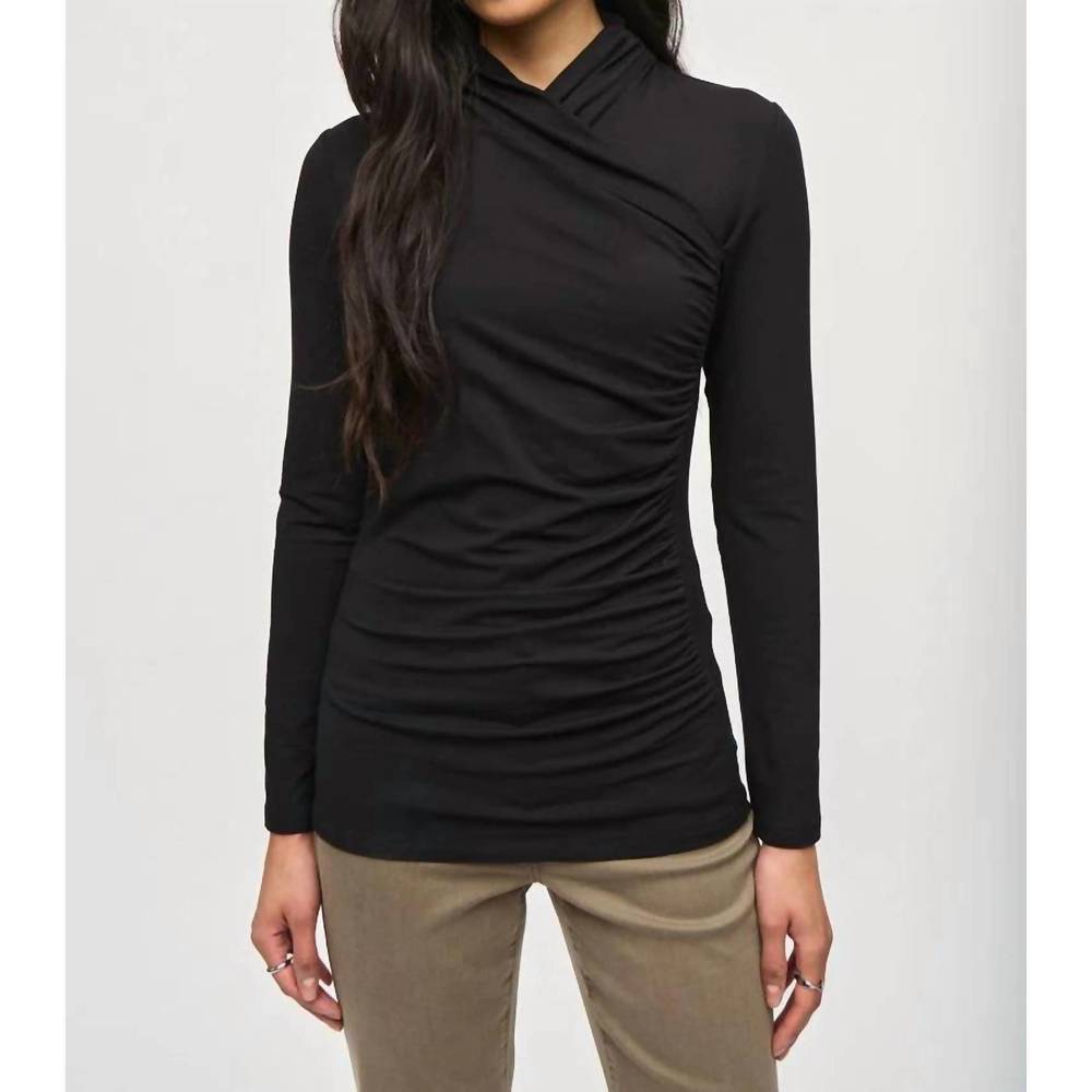 NEW JOSEPH RIBKOFF jersey knit top in black